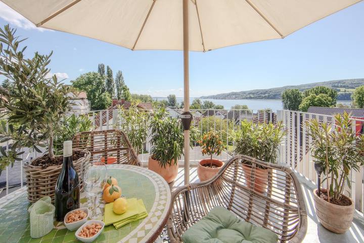 Ferienwohnung für 2 Personen, mit Balkon und Seeblick am Bodensee