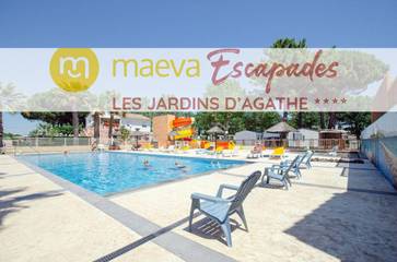 Camping pour 4 personnes, avec jardin ainsi que piscine et bassin pour enfant au Grau-d'Agde