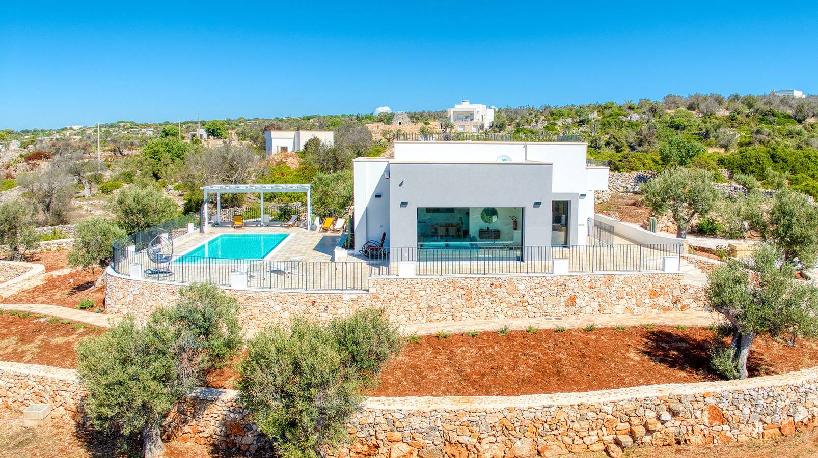 Magnifica villa con piscina riscaldata, vista 270° in Castrignano del Capo, Golfo di Taranto