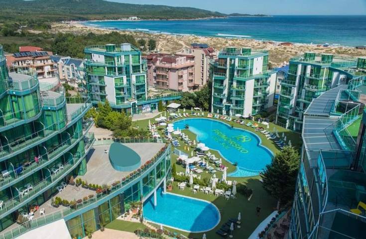 Apartament wakacyjny dla 5 osób, z ogród i basen oraz jacuzzi i sauna, Dla rodziny w Primorsko