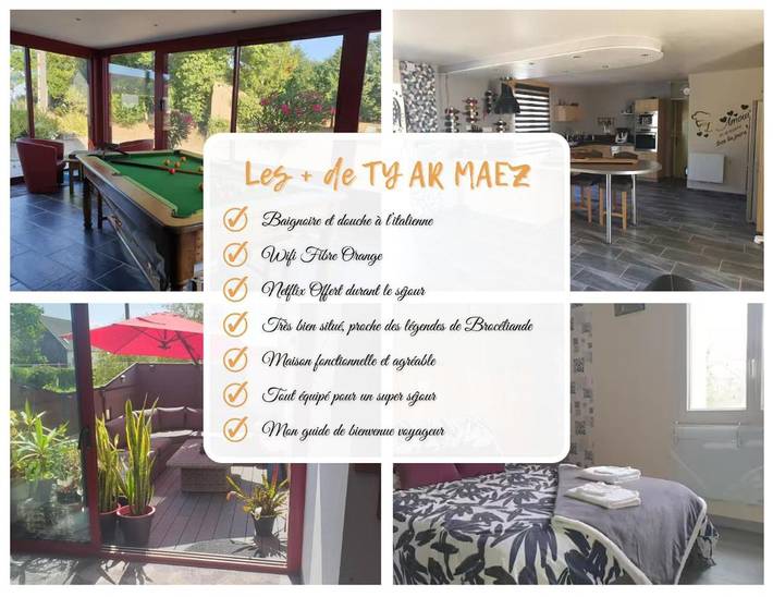 Location de vacances pour 8 personnes, avec jardin, animaux acceptés à Mauron