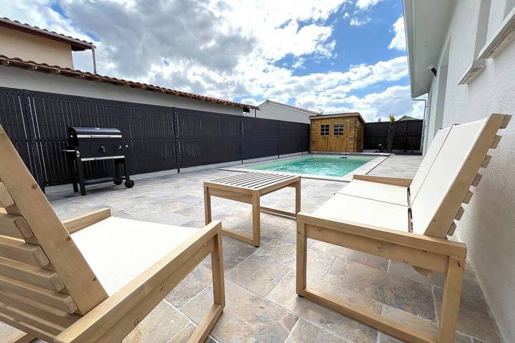 Maison de vacances pour 6 personnes, avec piscine à Lamarque