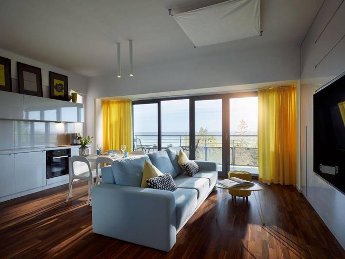 Ferienwohnung für 3 Personen, mit Balkon und Whirlpool sowie Terrasse und Garten in Sarbinowo