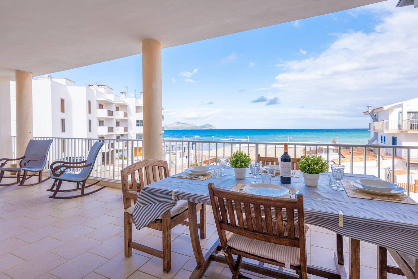 Ganze Ferienwohnung, Tugores Simó 2º A - Charmante Wohnung direkt am Strand in Can Picafort – Kostenloses Wlan in Can Picafort, Santa Margalida