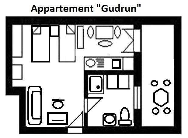 Studio für 3 Personen, mit Terrasse und Garten in Usingen - 3