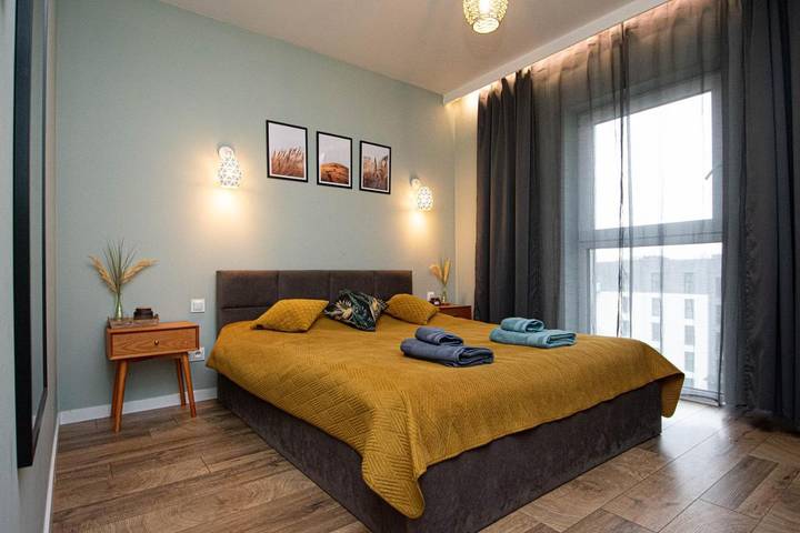 Gîte pour 4 personnes, avec vue sur le lac ainsi que vue et terrasse à Piła