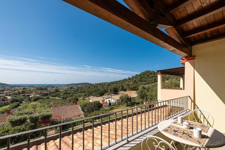 Ferienhaus für 6 Personen, mit Meerblick und Balkon/Terrasse sowie Garten und Ausblick