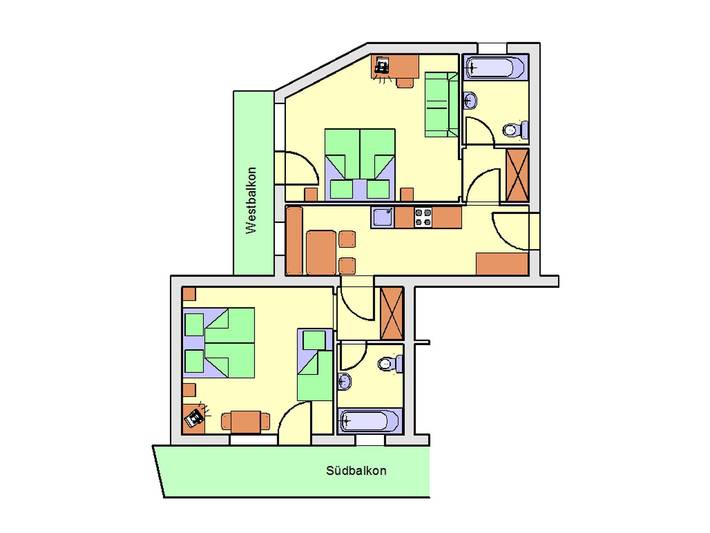 Gîte pour 5 personnes, avec Balcon à Ischgl - 4