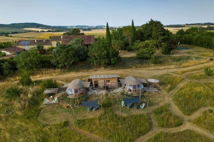 Glampings pour 4 personnes, avec piscine près du Canal du Midi