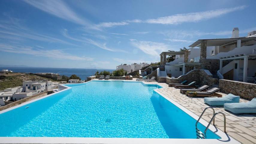 Villa für 4 Personen, mit Garten und Ausblick sowie Pool, mit Haustier auf Mykonos