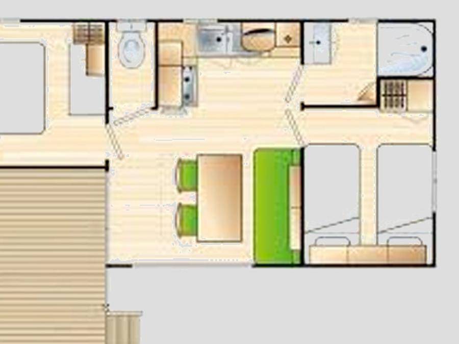 Flower Camping Les Granges - Mobilheim 4 personen - Loggia Confort in Luynes, Tours und Umgebung