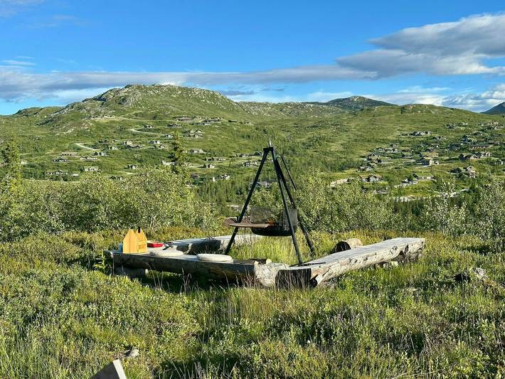 Hütte in der Nähe von Høgevarde mit Aussicht und Mountainbike-Strecken in Flå