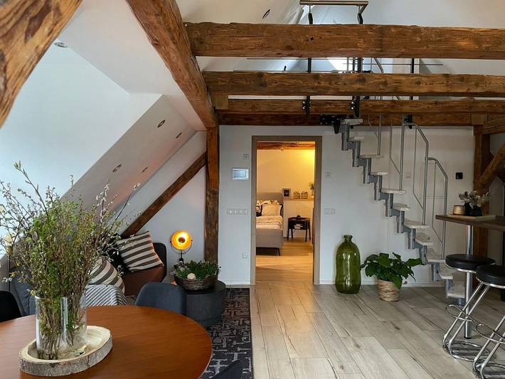 Ferienwohnung für 4 Personen, mit Balkon und Seeblick sowie Ausblick in Weißenstadt