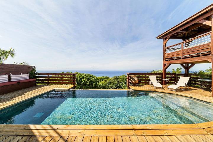 Chambre d’hôte pour 2 personnes, avec terrasse et piscine ainsi que jardin et jacuzzi dans Piton de la Fournaise