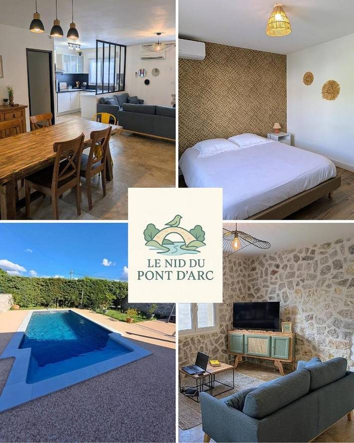 Villa pour 6 personnes, avec jardin et piscine à Vallon-Pont-d'Arc