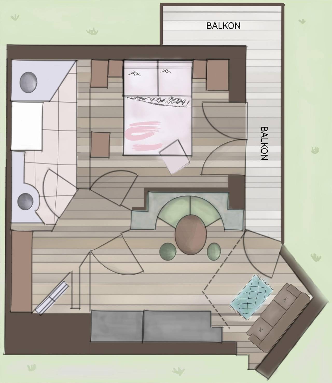Kleines Doppelzimmer in Bach (Kärnten), Bad Kleinkirchheim
