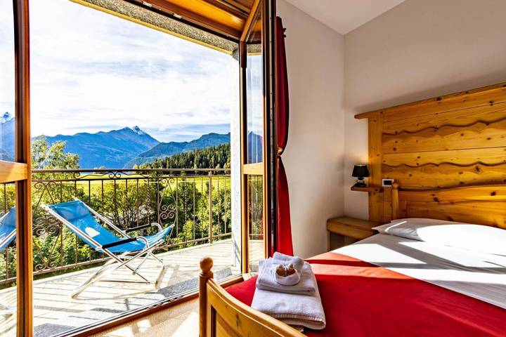 Appartement de vacances pour 2 personnes, avec Balcon et Terrasse ainsi que Jardin et Vue