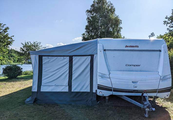 Wohnwagen für 5 Personen, mit Terrasse und Garten sowie Ausblick in Niedersachsen