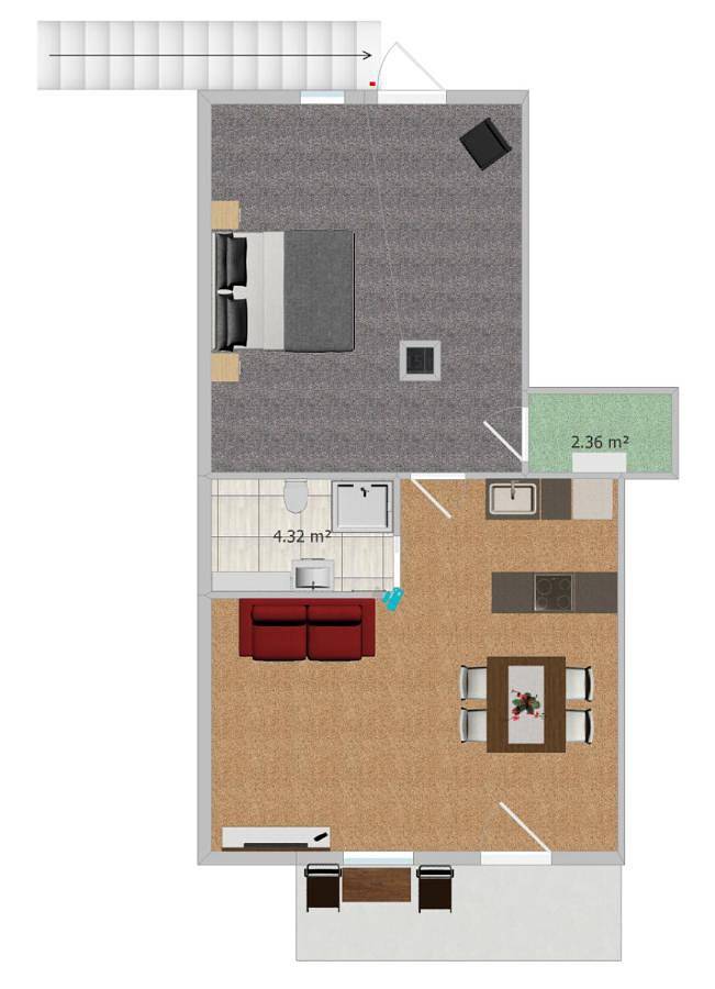 Ferienwohnung für 4 Personen, mit Garten und Ausblick sowie Seeblick in Unterach am Attersee - 3