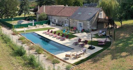 Chambre d’hôte pour 2 personnes, avec vue ainsi que piscine et jardin à Luzillé