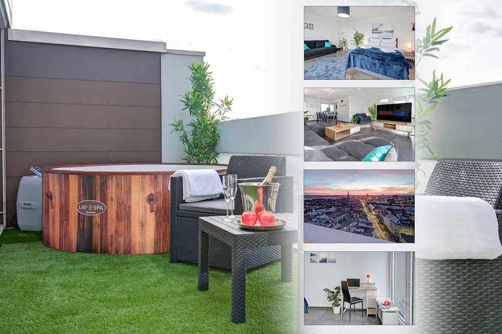 Entire apartment, Das Penthouse - Jacuzzi - Bbq - Dachterrasse - Parkplatz - Panoramaausblick in Karlsruhe, Rhine Plain