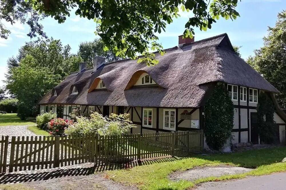 Ganze Wohnung, Reethaus Rosengarten - Strauchrose im Dg mit Kamin - max. 4 Pers. in Schaprode, Rügen
