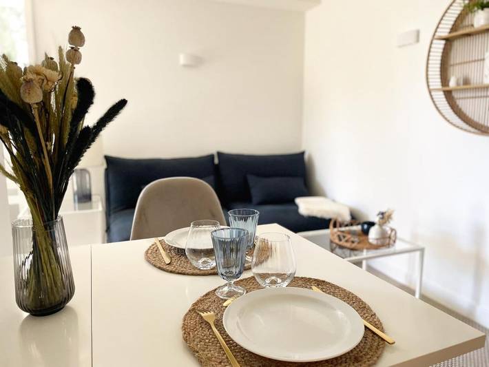 Appartement de vacances pour 2 personnes, avec vue ainsi que jardin et terrasse
