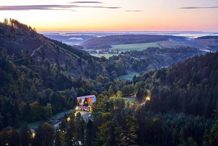 Ferienhaus für 4 Personen, mit Terrasse und Garten sowie Sauna in Schalkau