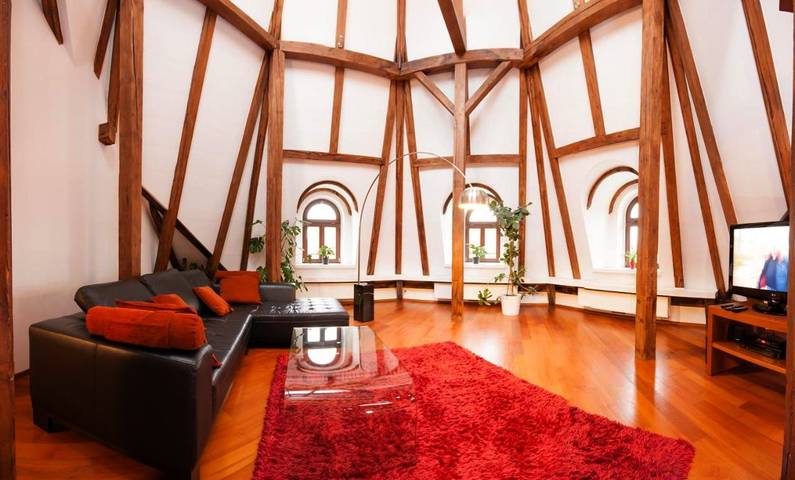 Loft dla 8 osób, z widok i balkon w Praga