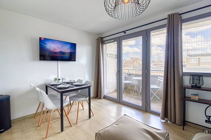 Ganze Wohnung, Ferienwohnung für 4 Personen mit Terrasse in Bray-Dunes, Flanderns Dünenküste