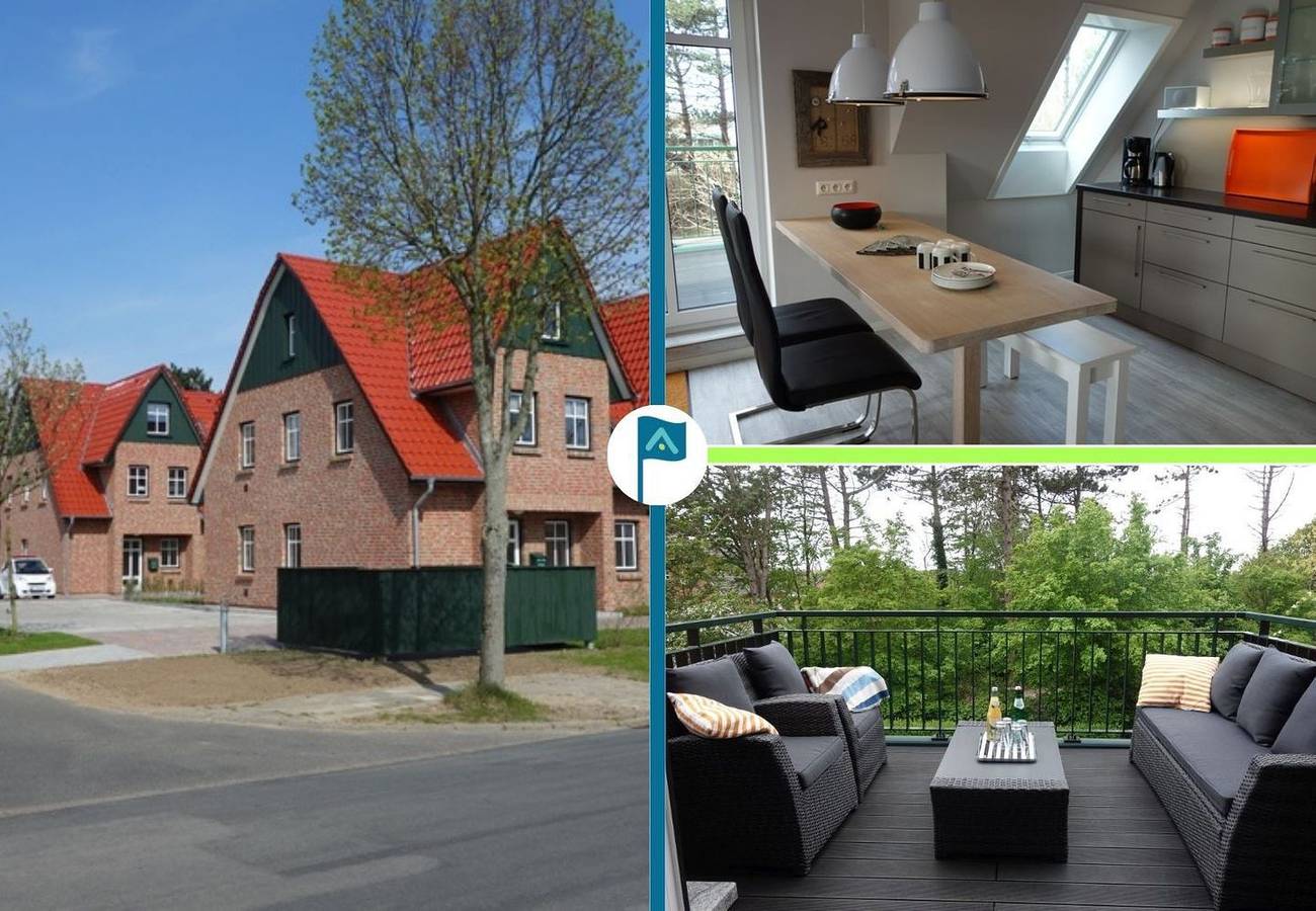 Ganze Wohnung, Modernes Urlaubsdomizil Haus Paul 10 mit Balkon und Blick ins Grüne in Wyk auf Föhr in Wyk auf Föhr (Stadt), Wyk auf Föhr