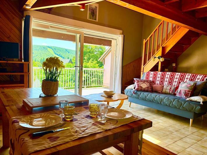 Maison de vacances pour 6 personnes, avec balcon ainsi que jardin et vue
