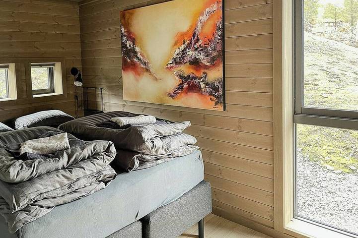 Moderne Hütte mit Panoramablick auf den Bringsfjellet in Jotunheimen