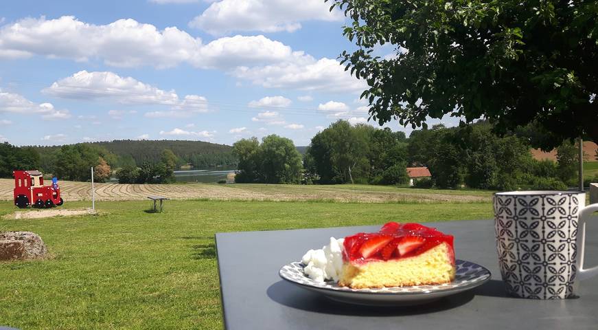 Ferienwohnung für 4 Personen, mit Balkon und Garten sowie Sauna, kinderfreundlich in Fränkisches Seenland