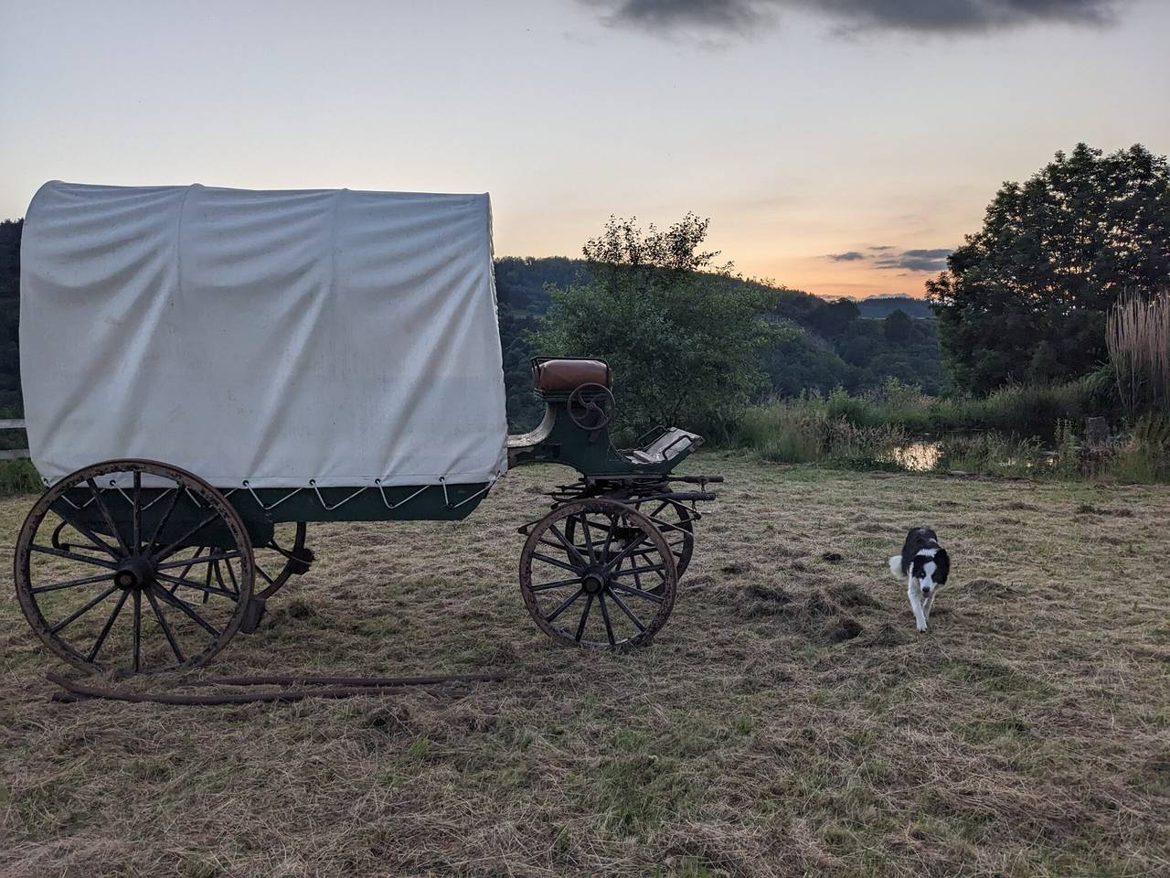 Glamping « La Calèche Western » à Lafarre – Aventure authentique en pleine nature in Haute-Loire