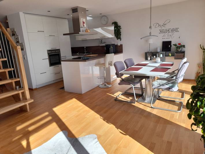 Ganze Wohnung, Ferienwohnung 'Tina's Lounge Penthousewohnung' mit Bergblick, privater Terrasse und Wlan in Friedrichshafen, Region Bodensee-Oberschwaben