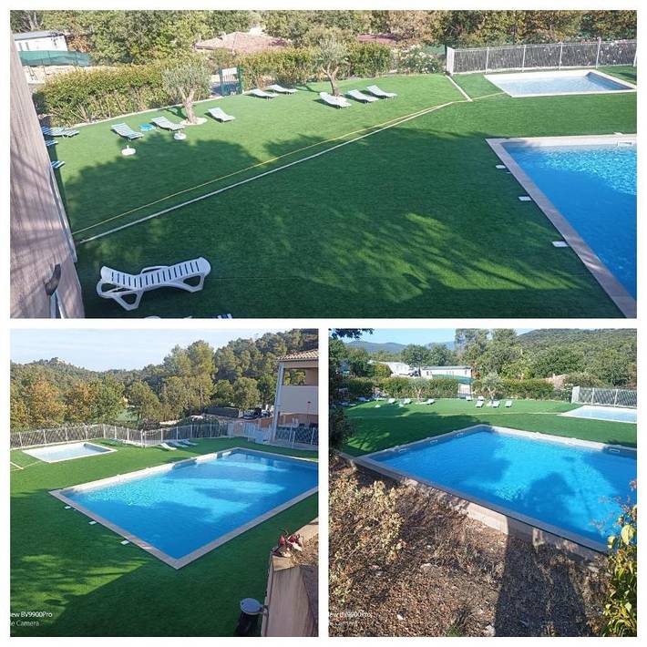 Camping pour 6 personnes, avec terrasse et piscine