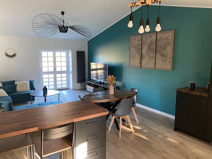 Appartement de vacances pour 4 personnes, avec Terrasse ainsi que Jardin et Vue