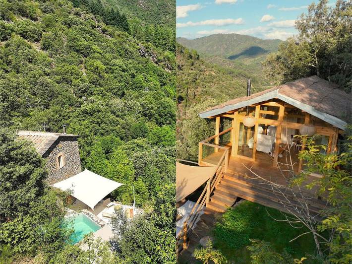 Location de vacances pour 4 personnes, avec Balcon et Jacuzzi ainsi que Terrasse et Jardin à Saumane