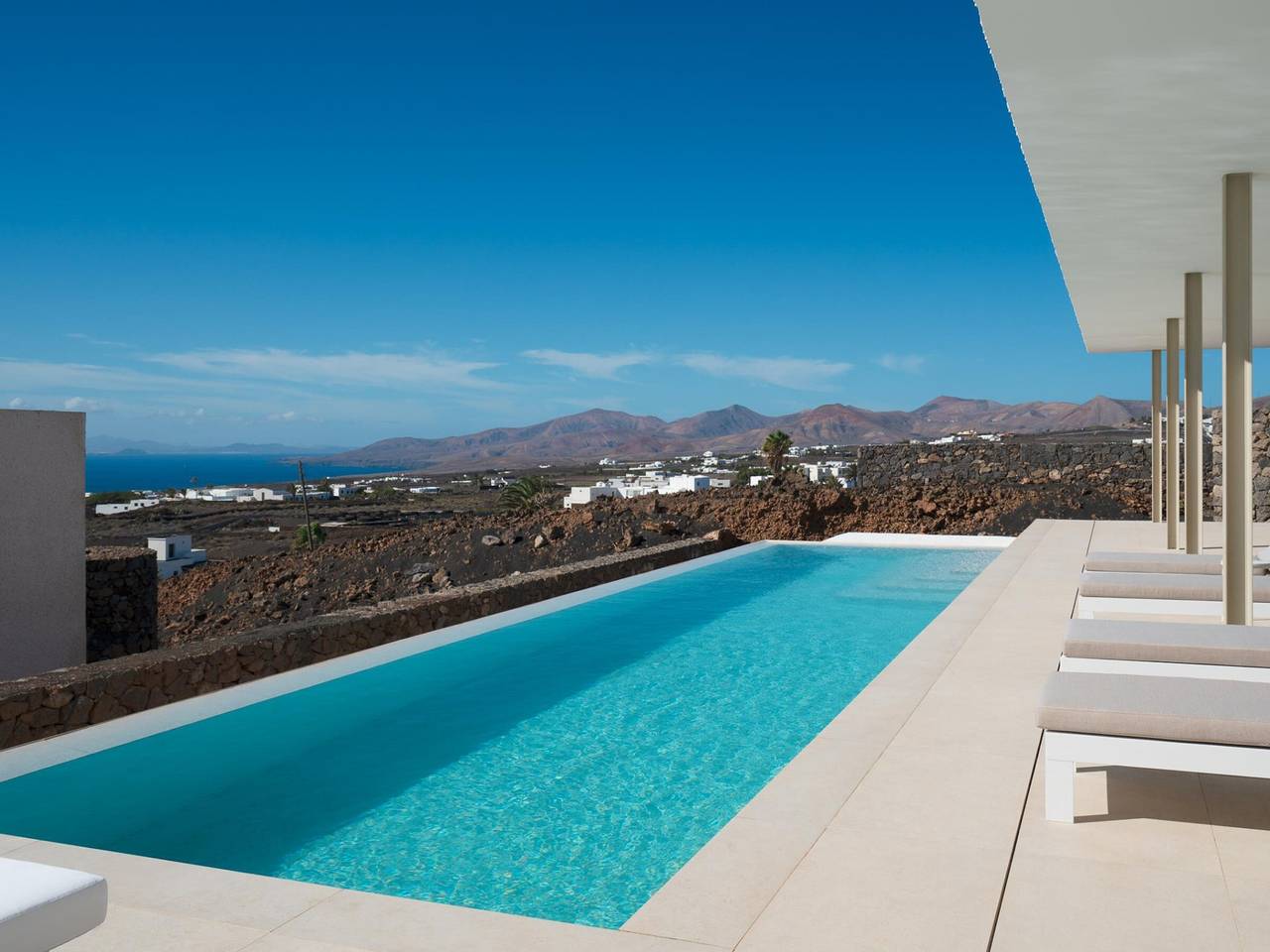 Moderne Villa mit beheiztem Privatpool, Wlan, Klimaanlage, Parkplatz, Panoramablick in Mácher, Tías