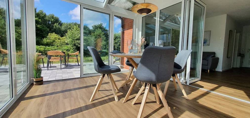 Ferienwohnung für 4 Personen, mit Garten und Sauna, kinderfreundlich in Wiek