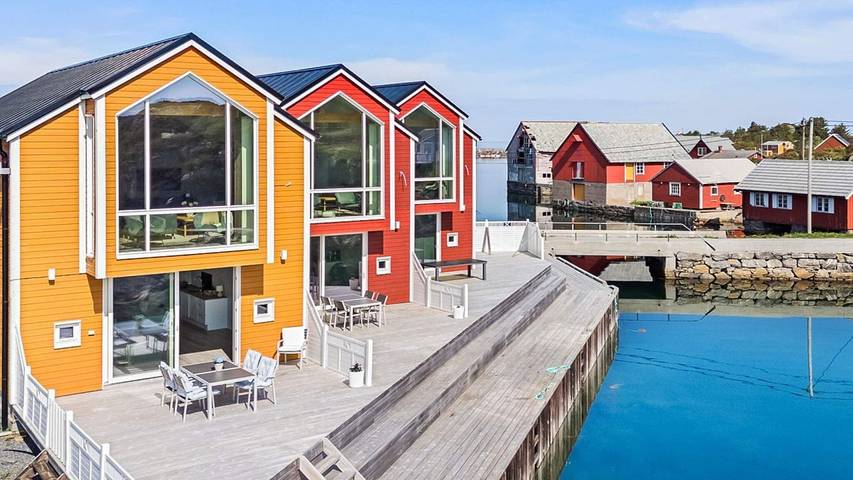 Ferienhaus für 8 Personen, mit Terrasse und Ausblick in Sandøy