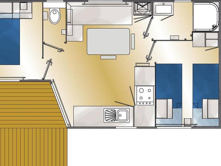 Camping Sites et Paysages - Les Pinèdes  - Mobilheim 4 personen - Cottage Privilège Pacifique in La Colle-sur-Loup, Mittelmeerküste (Frankreich)