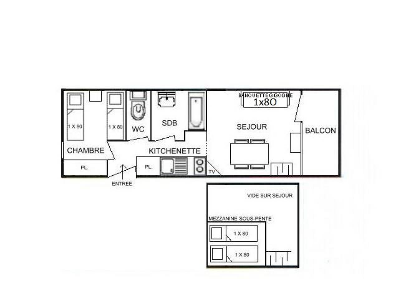 Appartement entier, Confortable 2 Pièces aux Saisies pour 5 Pers. avec Balcon in Les Saisies, Région d'Albertville