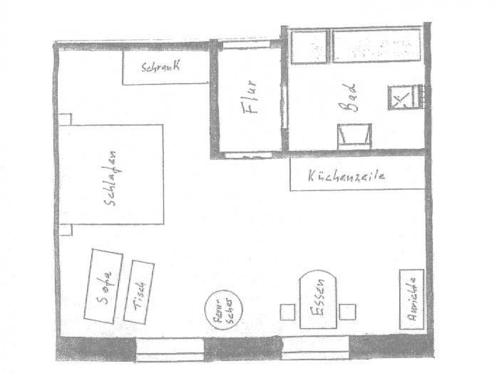 Ganze Ferienwohnung, Haus Rose - 1-Raum-Fewo in Büsum, Dithmarschen