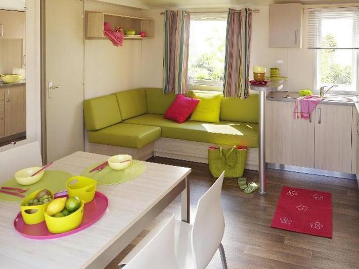 Flower Camping Vitamin - Mobilheim 6 personen - Super Cordelia Riviera Komfort in Saint-Aubin-sur-Scie, Dieppe und Umgebung