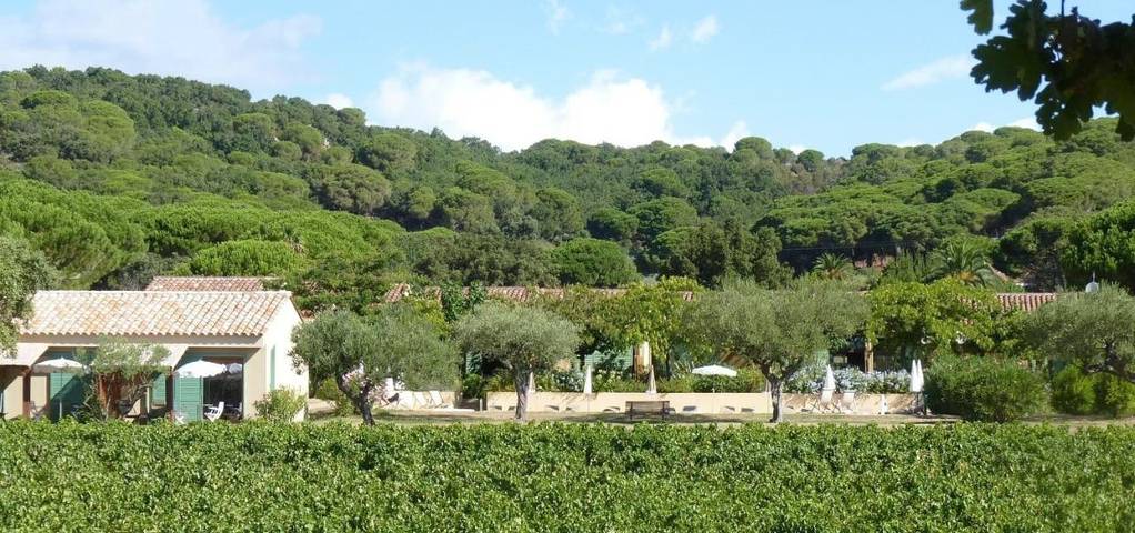 Ferienwohnung für 2 Personen, mit Terrasse und Garten sowie Pool und Ausblick in Pampelonne