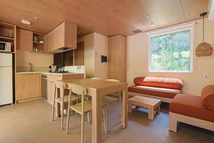 Caravane pour 6 personnes, avec Balcon/Terrasse ainsi que Terrasse et Sauna à Nant - 4