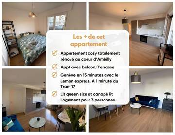 Gîte pour 3 personnes, avec terrasse à Ambilly
