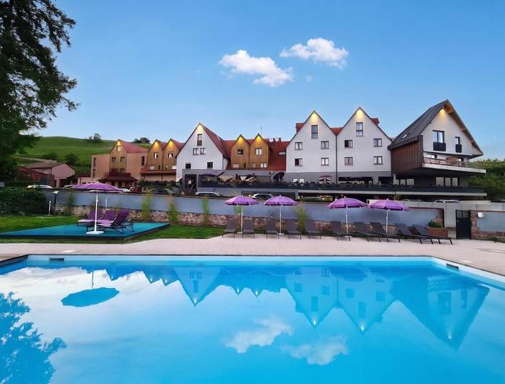 Hôtel pour 2 personnes, avec sauna ainsi que terrasse et piscine, animaux acceptés